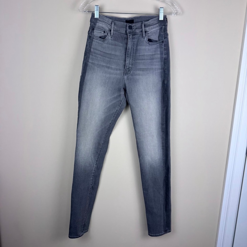 MOTHER The Swooner Supermoon Stripe‎ Jeans Gray Wash Denim Size 26